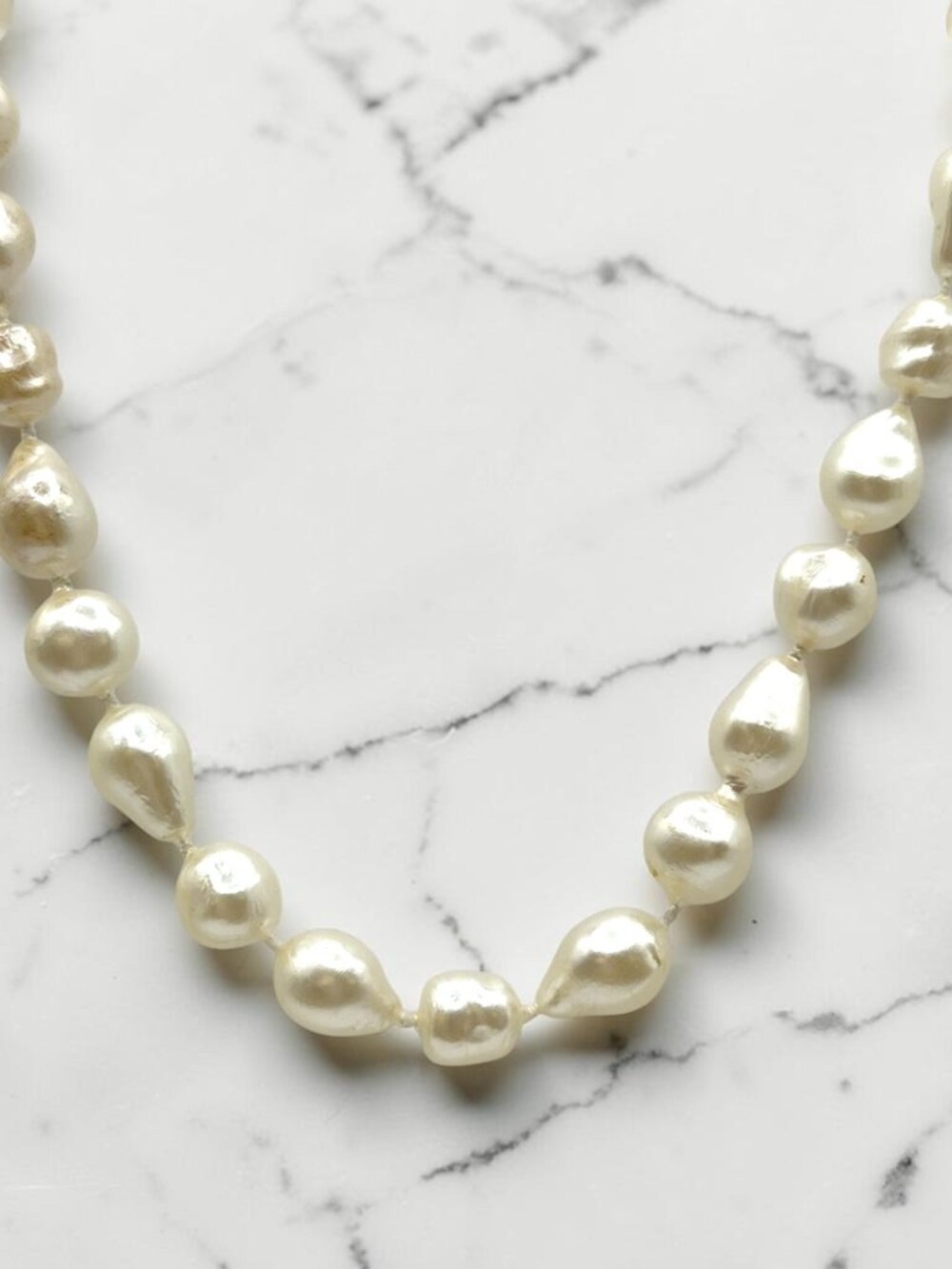 White Plastic Pearl Necklace